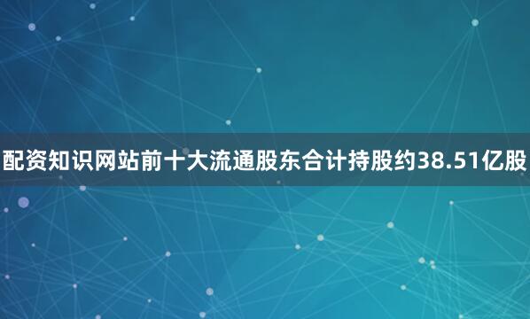 配资知识网站前十大流通股东合计持股约38.51亿股